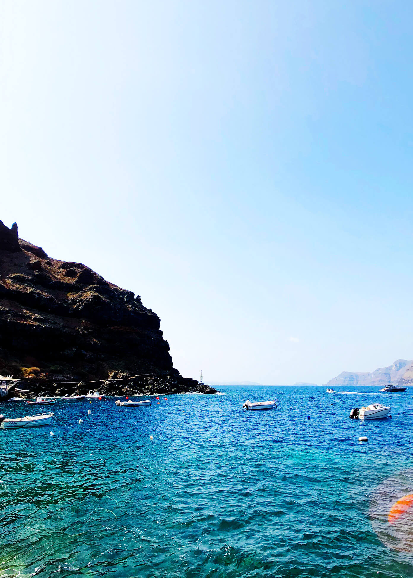 希腊伊亚圣托里尼岛的Ammoudi湾海景