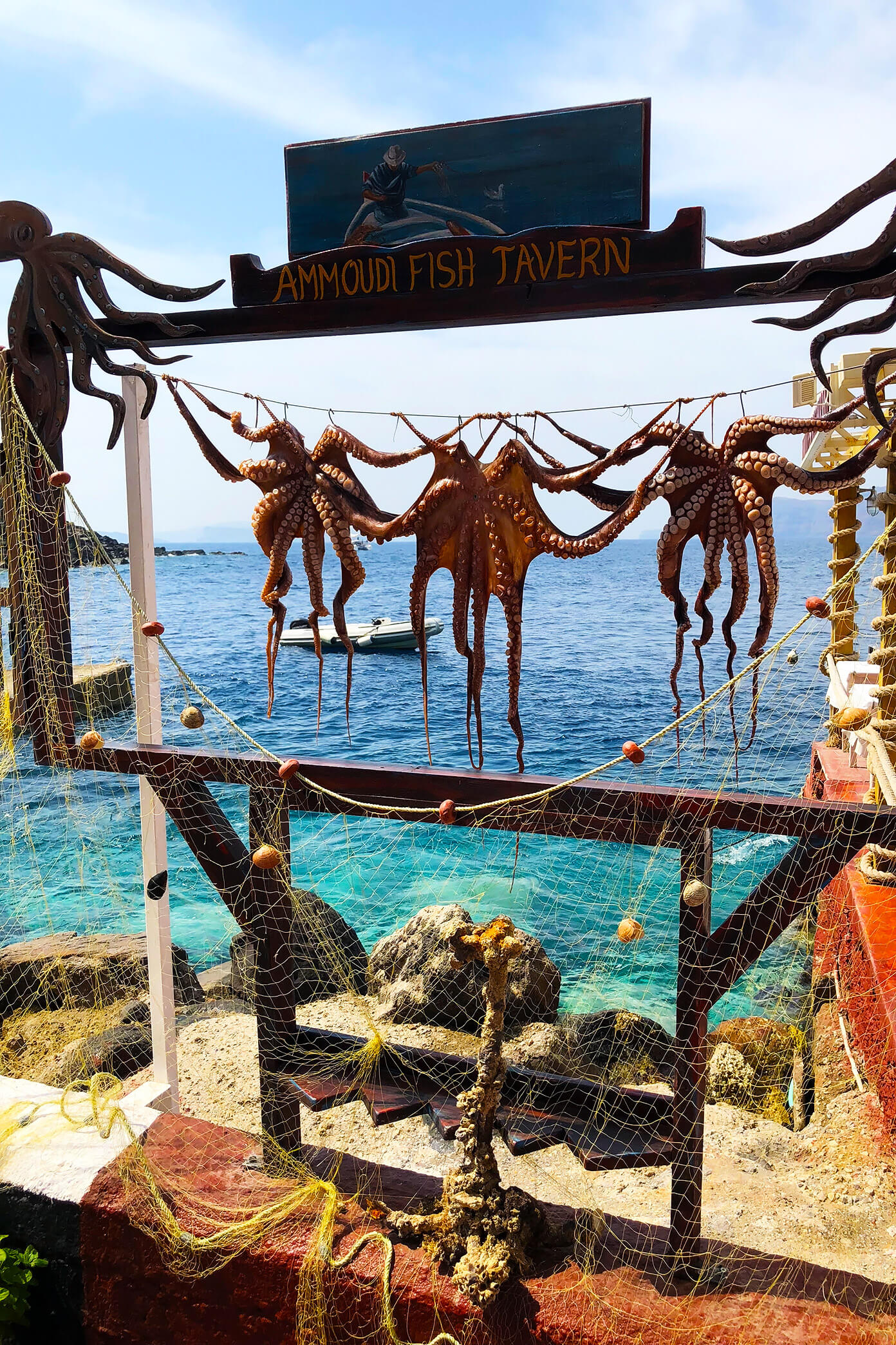 希腊圣托里尼岛的Ammoudi鱼馆