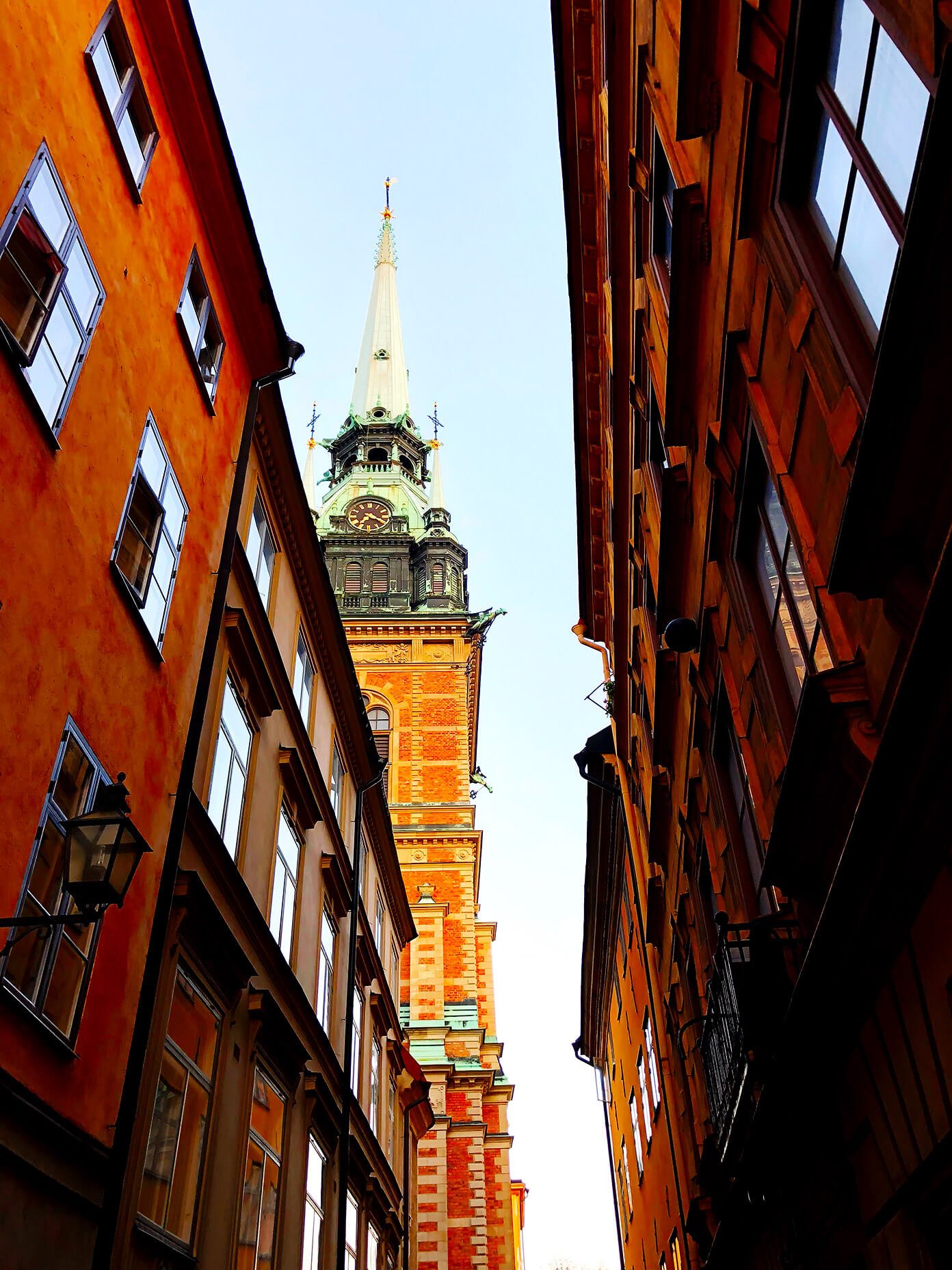 瑞典斯德哥尔摩格拉斯坦的教堂尖顶