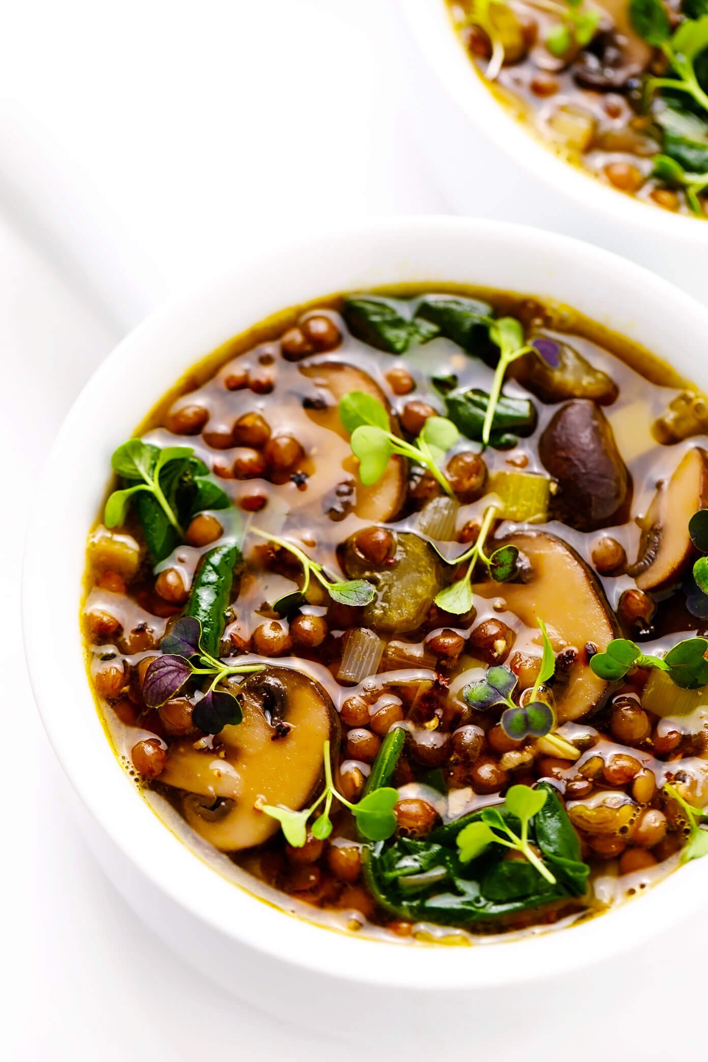 法国扁豆和蘑菇汤